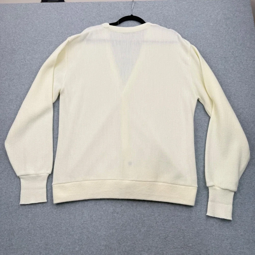 Jantzen Cardigan Sweater Mens XL Grandpacore Vintage Cream V-Neck Button Up